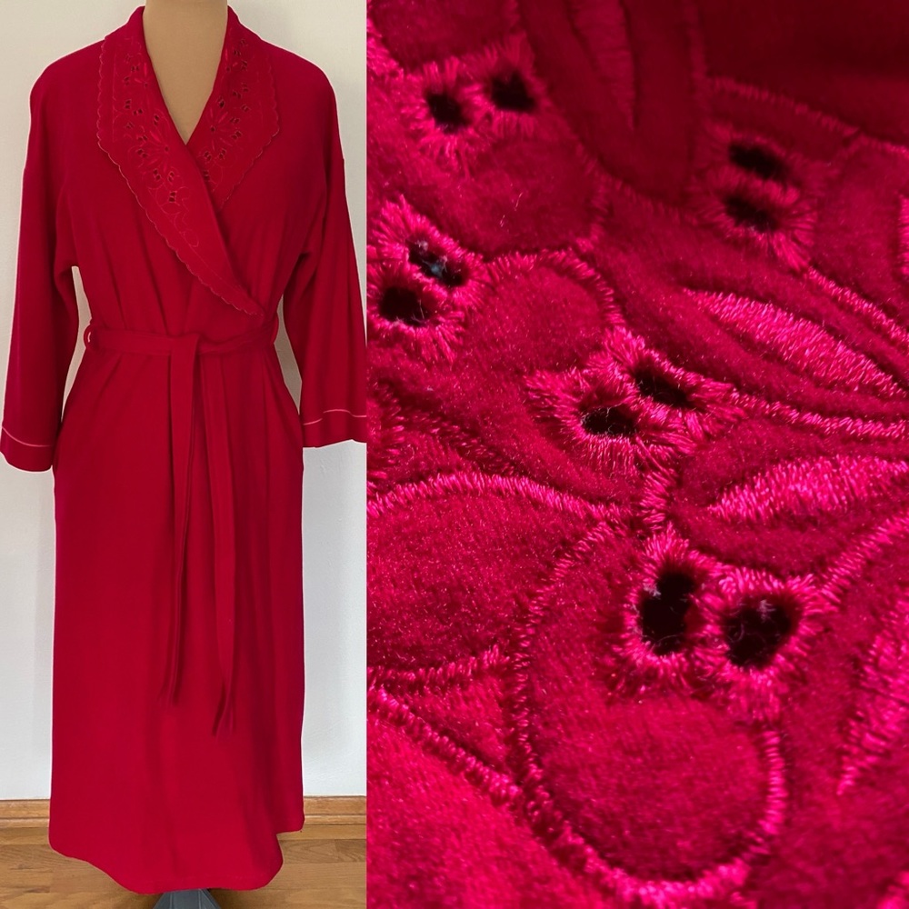 Vintage Velour Robe *Small* VANITY FAIR Pink Vintage 70s Bathrobe